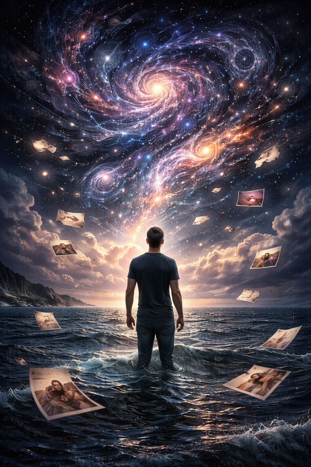 Image generated by ChatGPT in response to a user's request that the system produce a visual representation of his psychological state, derived from the full history of their conversations. Posted to r/ChatGPT by the requesting user.